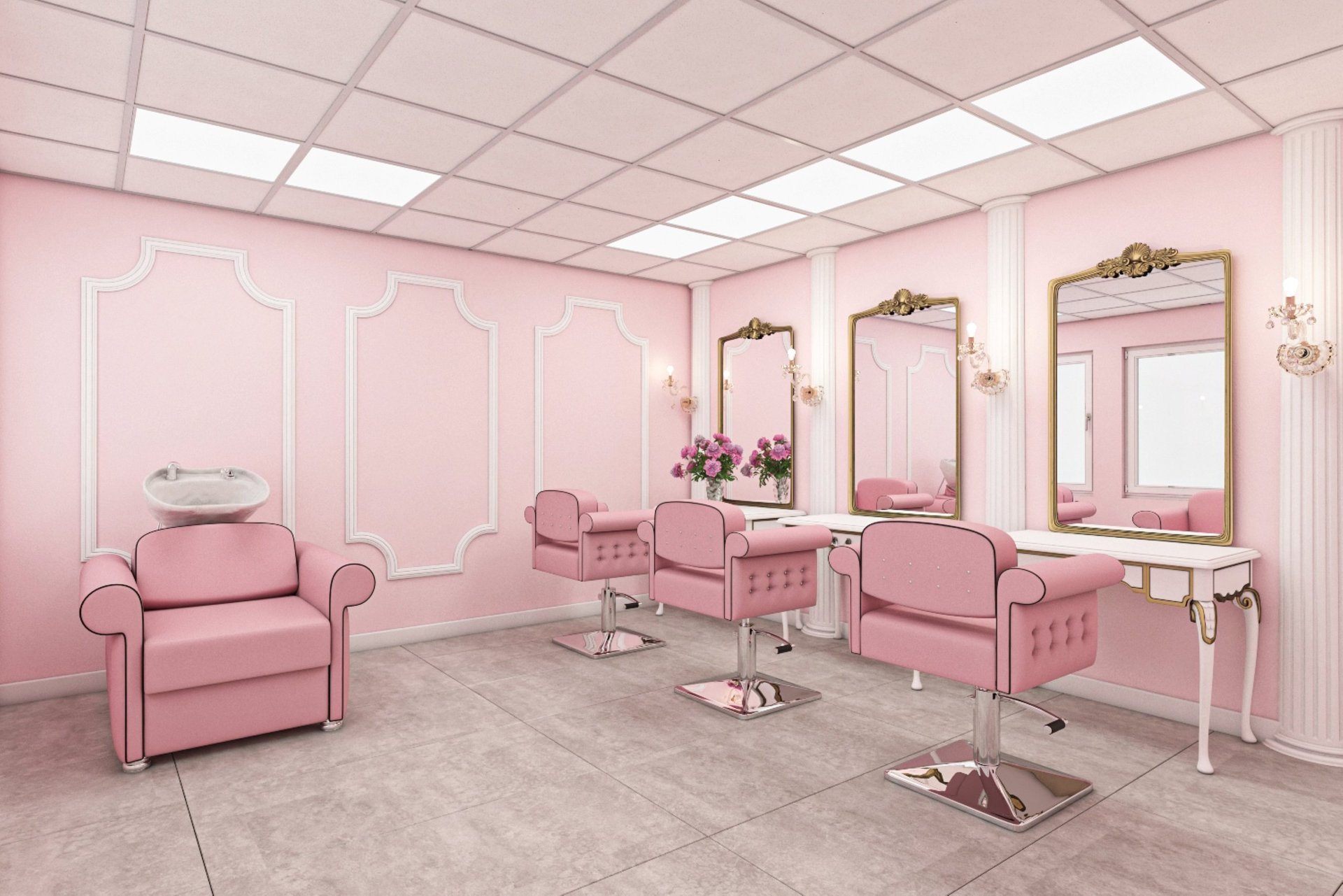 Modern hair salon interior